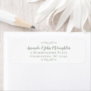 Calligraphy Sage Green Weddings Rücksendeadresse