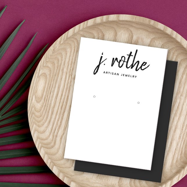 Calligraphy Schriftart Schwarz-weiß Earring Displa (Von Creator hochgeladen)