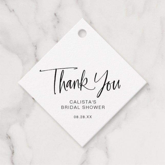 Calligraphy Script Brautparty Vielen Dank Geschenkanhänger (Vorderseite)