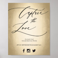 Calligraphy Script Capture The Love Wedding Sign