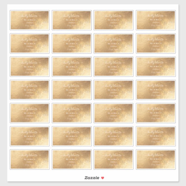 Calligraphy Script DIY Guest Address Imitats Gold Aufkleber (Blatt)