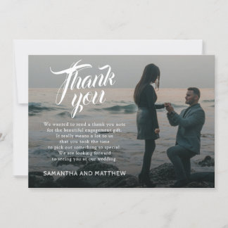 Calligraphy Script Engagement Party Danke Karte