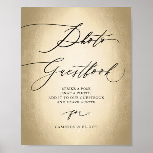 Calligraphy Script Foto Guestbook Wedding Sign Poster