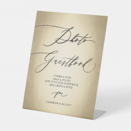 Calligraphy Script Foto Guestbook Wedding Sockelschild
