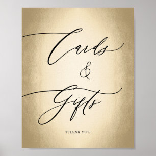 Calligraphy Script Gold Cards & Gifts Wedding Poster
