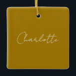 Calligraphy Script Gold Color Individuelle Name Ed Keramikornament<br><div class="desc">Wenn Sie ein einfaches,  lesbares und minimalistisches Design suchen,  dann ist dies für Sie.</div>