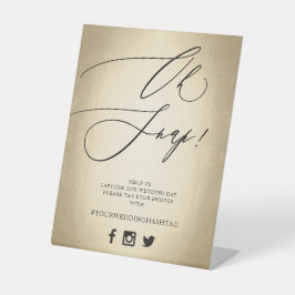 Calligraphy Script Gold Oh Snap Hochzeit Sockelschild