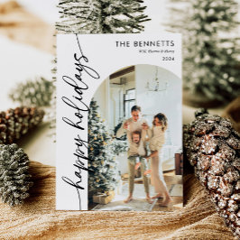 Calligraphy Script Happy Holidays Arch Foto Feiertagskarte