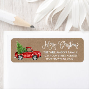 Calligraphy Script Kraft Vintag Truck Weihnachten