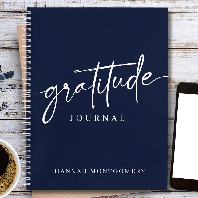 Calligraphy Script Modern Gratitude Journal Notizbuch (Von Creator hochgeladen)