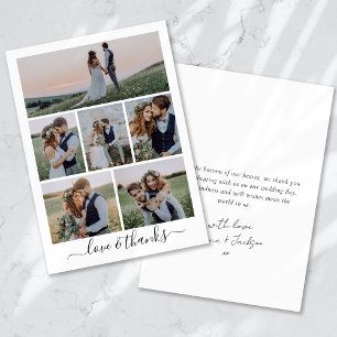 Calligraphy Script Multi Foto Wedding Dankeskarte