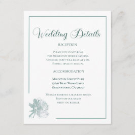 Calligraphy Script Sage Green Floral Wedding Begleitkarte