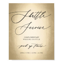 Calligraphy Script Shuttle Service Wedding Sign