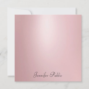 Calligraphy Script Template Elegante Rose Gold Mitteilungskarte