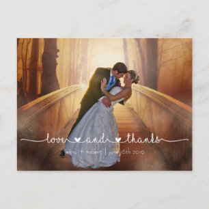 Calligraphy Script Wedding Foto DANK Postkarte