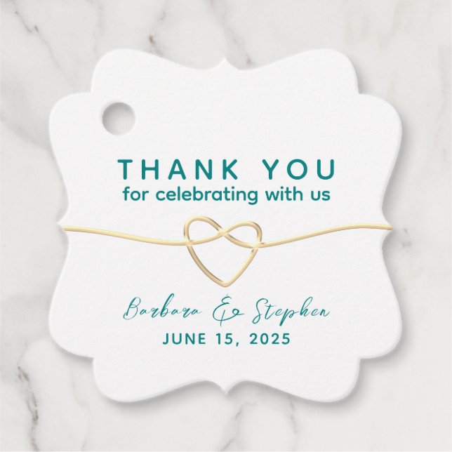 Calligraphy Script Wedding Vielen Dank Geschenkanhänger (Vorderseite)