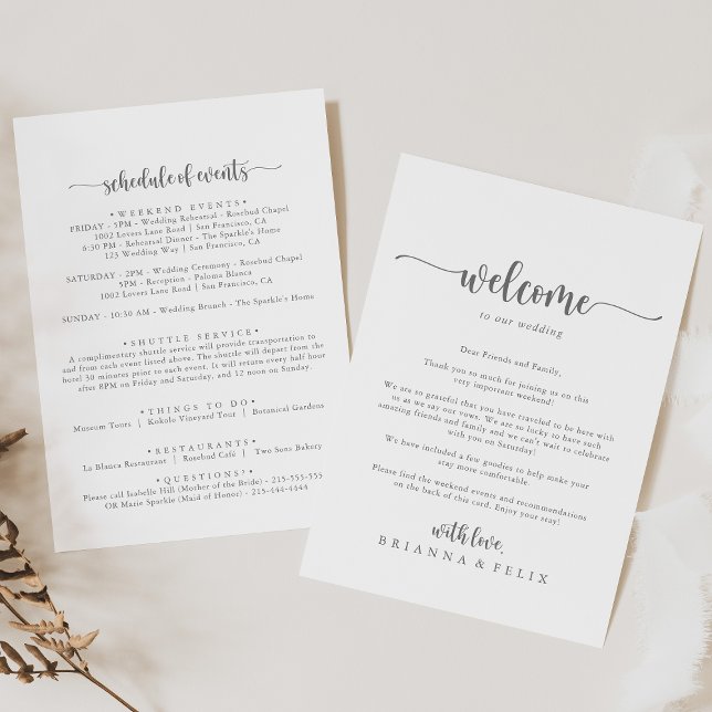 Calligraphy Silver Wedding Willkommensbrief (Von Creator hochgeladen)