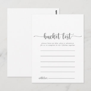 Calligraphy Simple Silver Bucket List Cards Postkarte