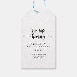 Calligraphy Sip Hooray Brautparty Geschenkanhänger