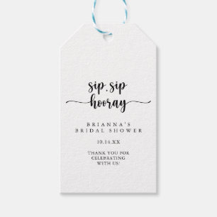 Calligraphy Sip Hooray Brautparty Geschenkanhänger