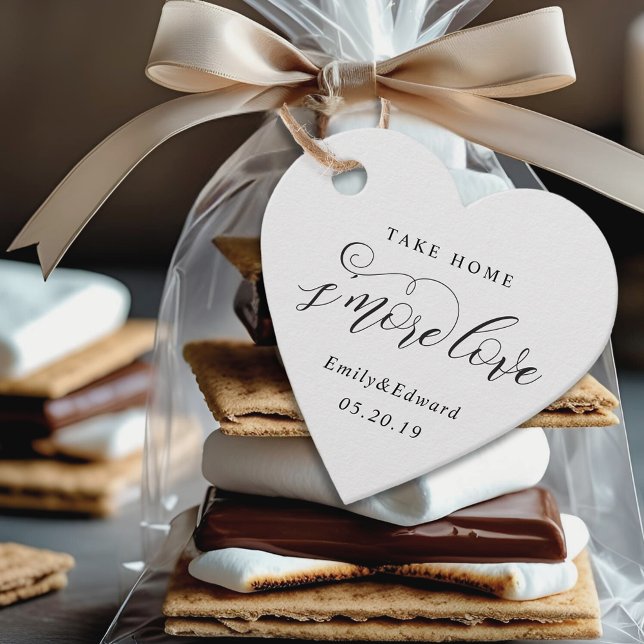 Calligraphy S'more Liebe Wedding Heart Shaped Geschenkanhänger (Von Creator hochgeladen)