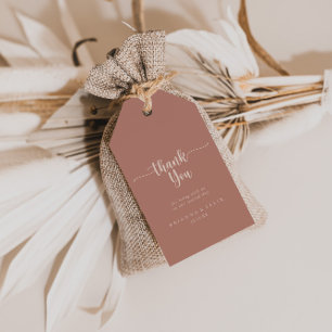 Calligraphy Terracotta Wedding Vielen Dank Geschenkanhänger