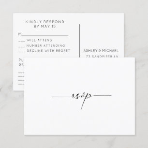 CALLIGRAPHY TYPOGRAPHY Wedding RSVP Card Einladung