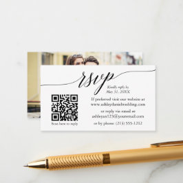 Calligraphy UAWG Wedding Minimalistisch QR Foto Begleitkarte