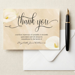 Calligraphy Watercolor Lilien Beerdigung Danke
