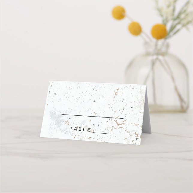 Calligraphy Wedding Escort Card | Schwarz Platzkarte (Vorderseite)