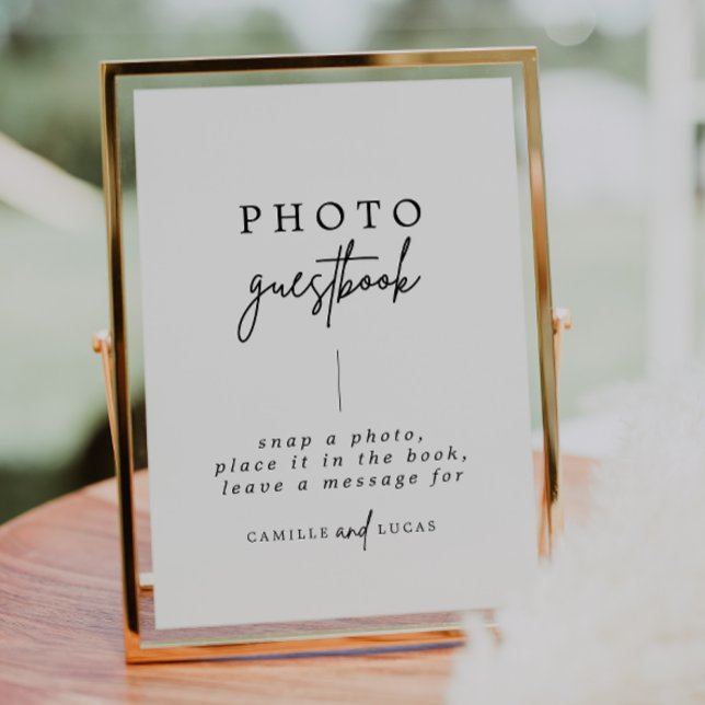 Calligraphy Wedding Foto Guestbook Sign Poster (Von Creator hochgeladen)