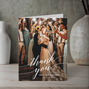Calligraphy Wedding Foto Script Overlay Dankeskarte