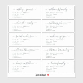 Calligraphy Wedding Guest Address Labels UK Layout