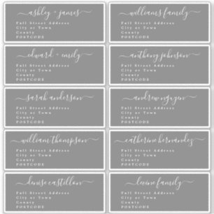 Calligraphy Wedding Guest Address Labels UK Layout