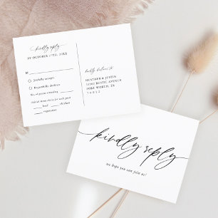 Calligraphy Wedding Menu Choice UAWG Postkarte