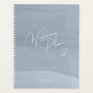 Calligraphy Wedding Plans Dusty Blue ID771 Planer