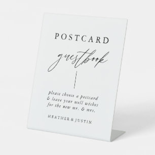 Calligraphy Wedding Postcard Guestbook Sign Sockelschild