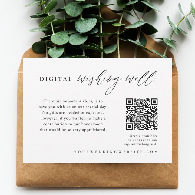 Calligraphy Wedding QR Code Digitale Wünsche gut Begleitkarte (Von Creator hochgeladen)