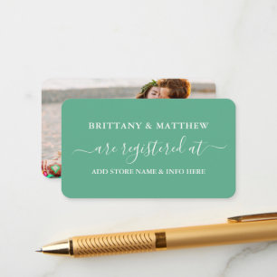 Calligraphy Wedding Registry Foto Mint Green Begleitkarte