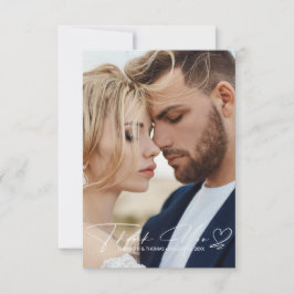 Calligraphy Wedding Vielen Dank Dusty Blue ID771 Dankeskarte