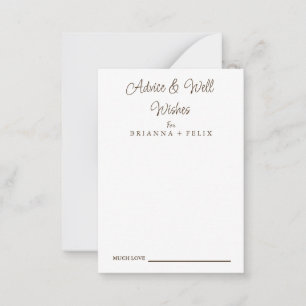 Calligraphy Wedding Well Wünsche & Advice Card Hinweiskarte