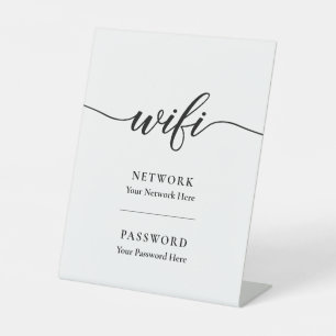 Calligraphy Wifi Password Network Sockelschild