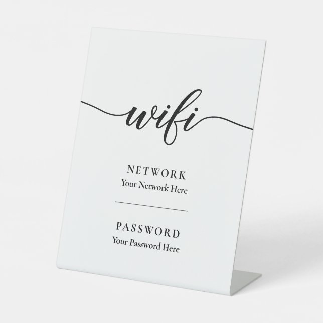 Calligraphy Wifi Password Network Sockelschild (Vorderseite)