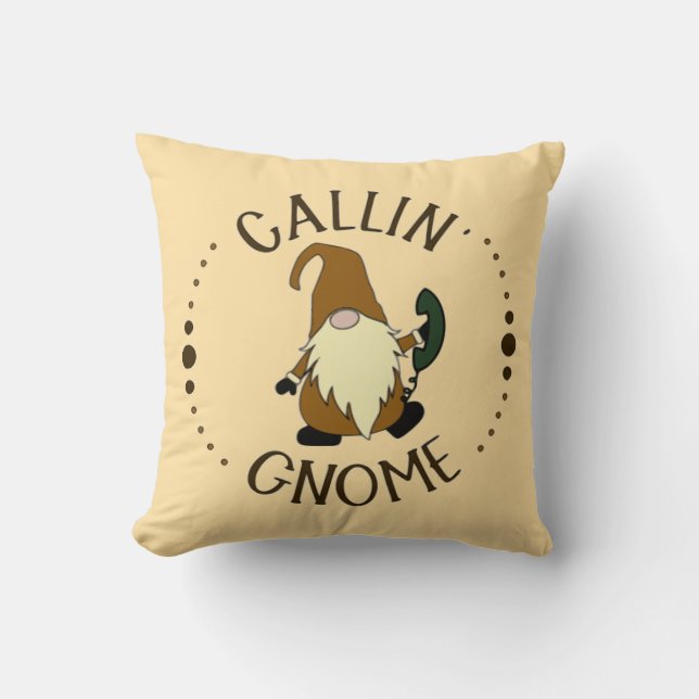 Callin’ Gnome-Throw-Kissen Kissen (Vorderseite)