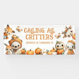 Calling All Critters Woodland Herbst Kindergeburts Banner