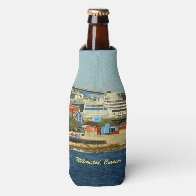 Calling at Curacao Souvenir Flaschenkühler (Flaschenvorderseite)