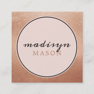 CALLING CARD Kreis Rand rot Rosa Rosa Gold Quadratische Visitenkarte
