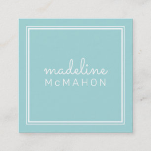 CALLING CARD Quadrat Preppy moderne Pastellminze Quadratische Visitenkarte
