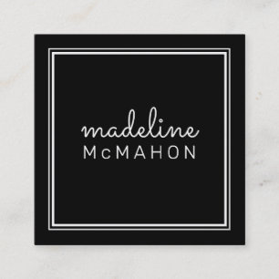 CALLING CARD Quadrat Preppy modernen fett schwarz Quadratische Visitenkarte