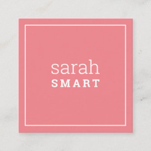 CALLING CARD quadratische moderne Korallen rosa we Quadratische Visitenkarte